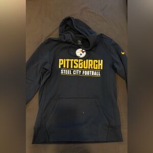 Nike Black Pittsburgh Steel City Football Hoodie with Yellow Logo